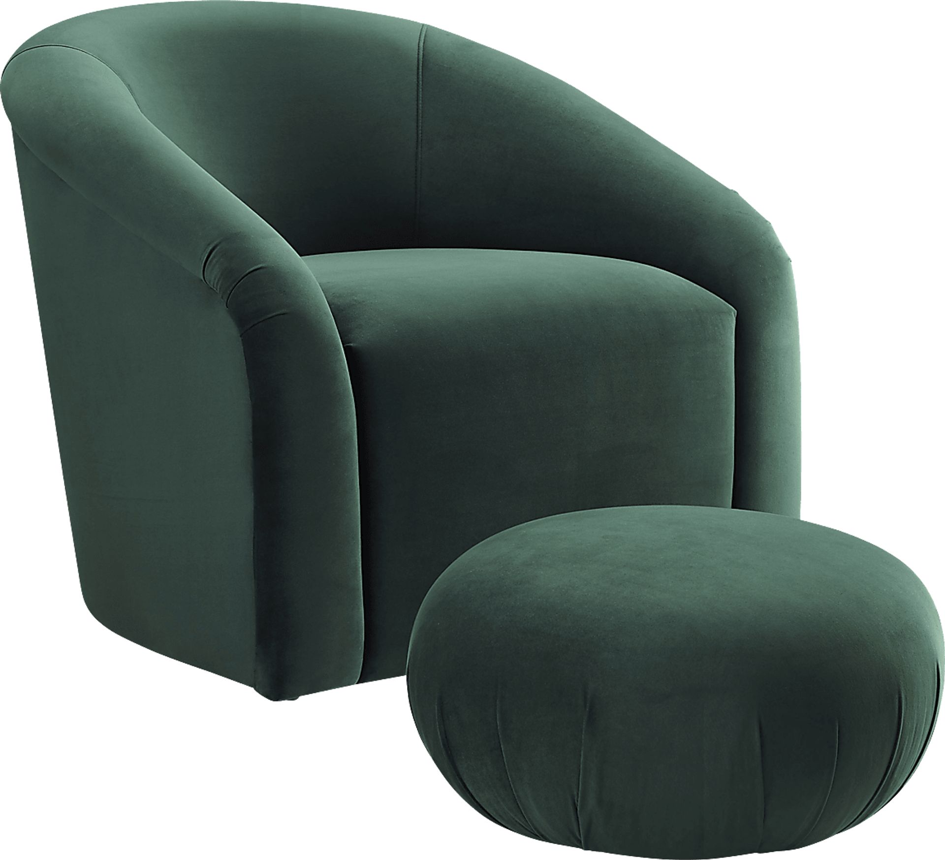 Avera Elle Green Accent Chair and Ottoman Set - Image 1