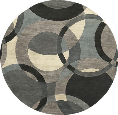 Avere Black 8' Round Rug