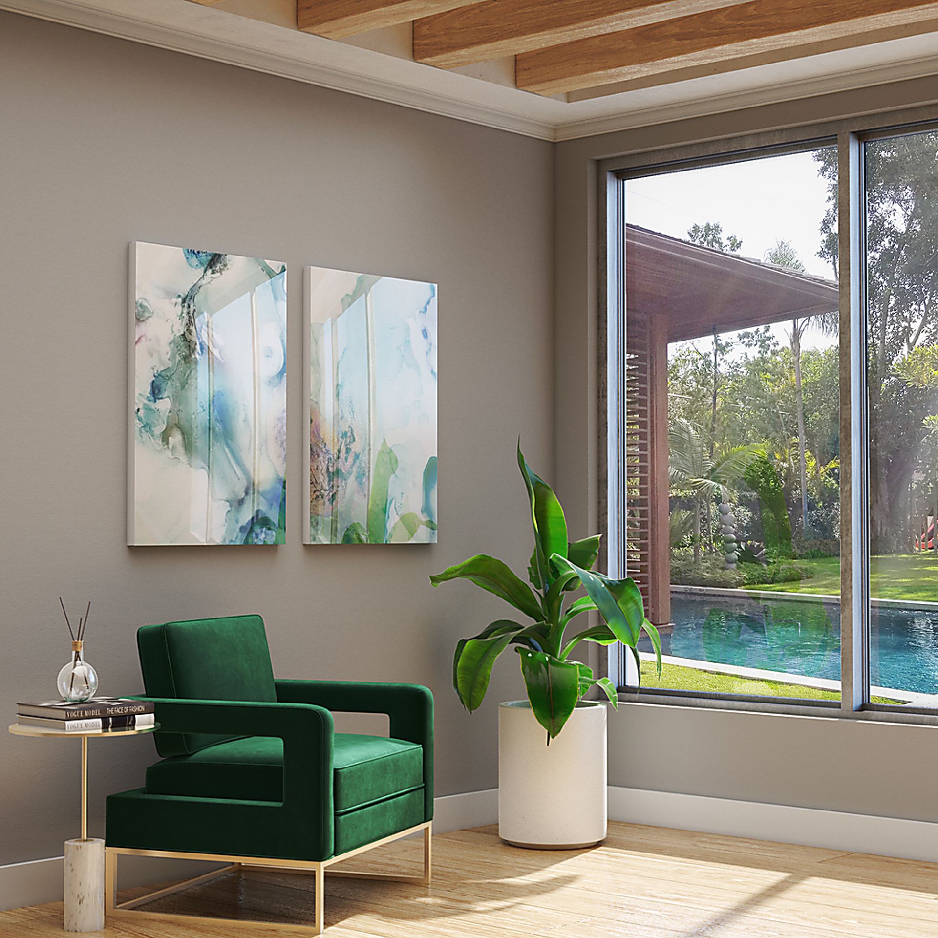 Pacific Palisades Smoke Plush 4 Pc Living Room - Image 7