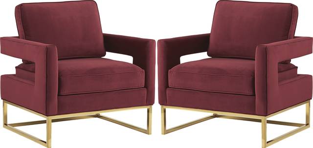 Avery Maroon Chair (Set of 2) - Thumbnail - Image 1