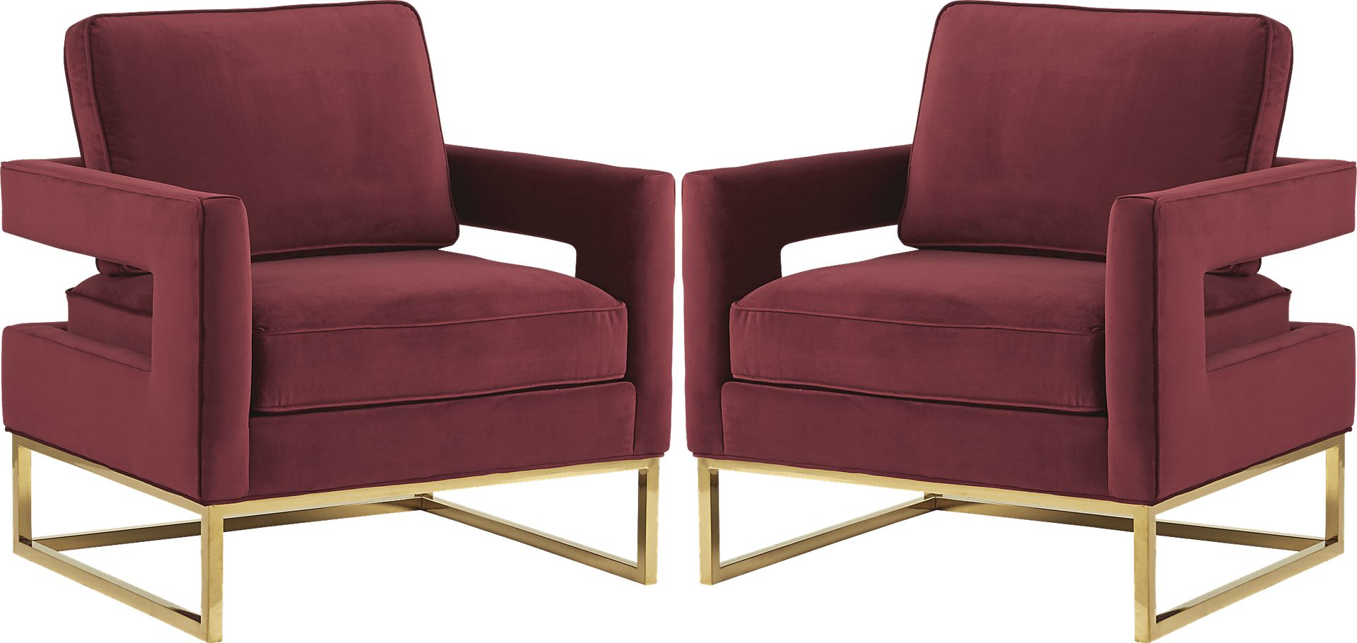 Avery Maroon Chair (Set of 2) - Image 1
