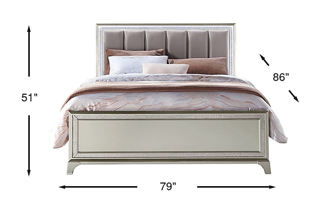 Avery Silver 3 Pc King Bed