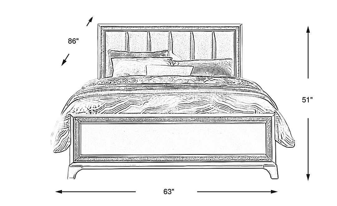 Avery Silver 3 Pc Queen Bed