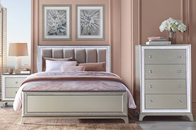 Avery Silver 5 Pc King Bedroom - Thumbnail - Image 1