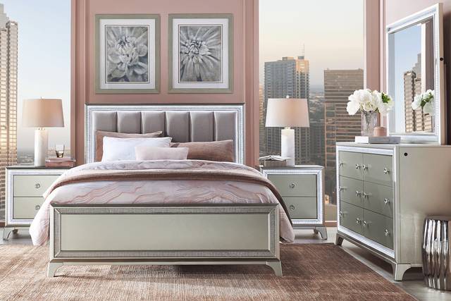 Avery Silver 7 Pc King Bedroom - Thumbnail - Image 1