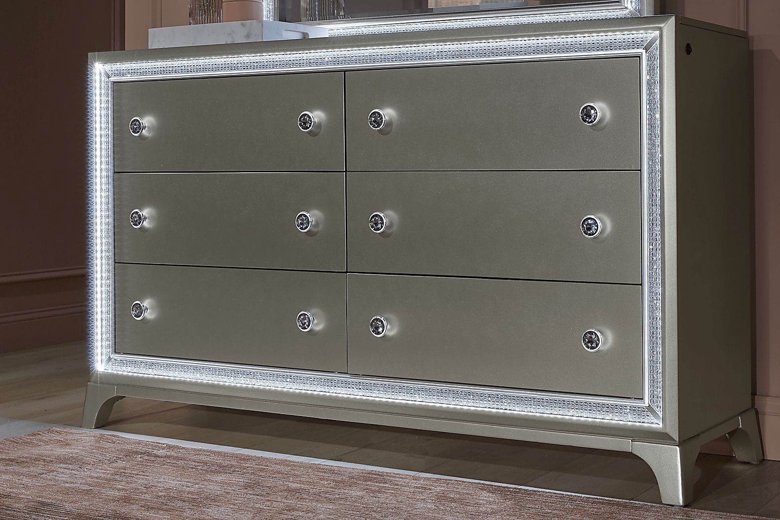 rooms to go silver dresser Sofia Vergara Paris Silver Gray Chest