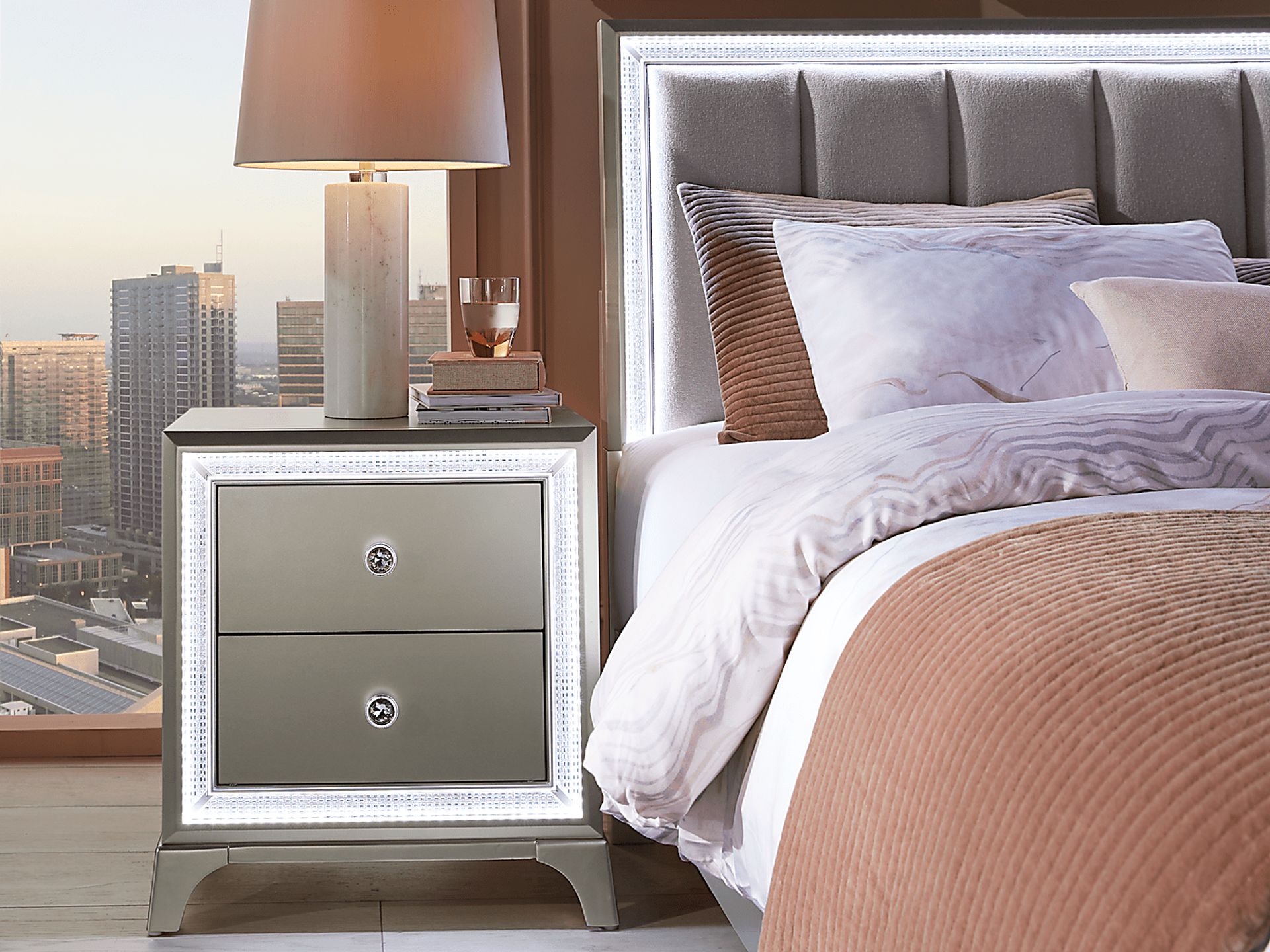 Avery Silver Nightstand - Image 4
