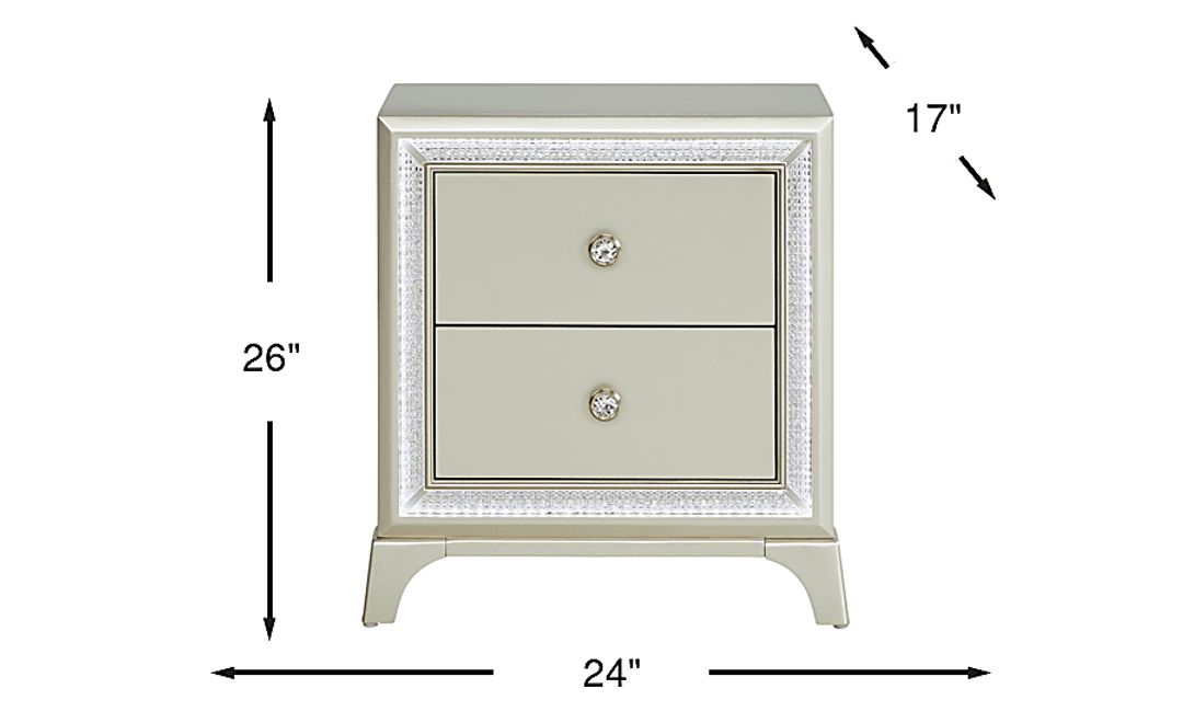 Avery Silver Nightstand