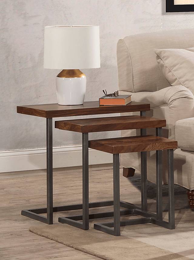 Aviemore Brown Nesting Tables, Set of 3 - Thumbnail - Image 2