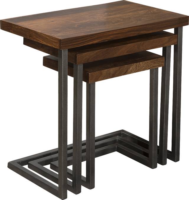 Aviemore Brown Nesting Tables, Set of 3 - Thumbnail - Image 3