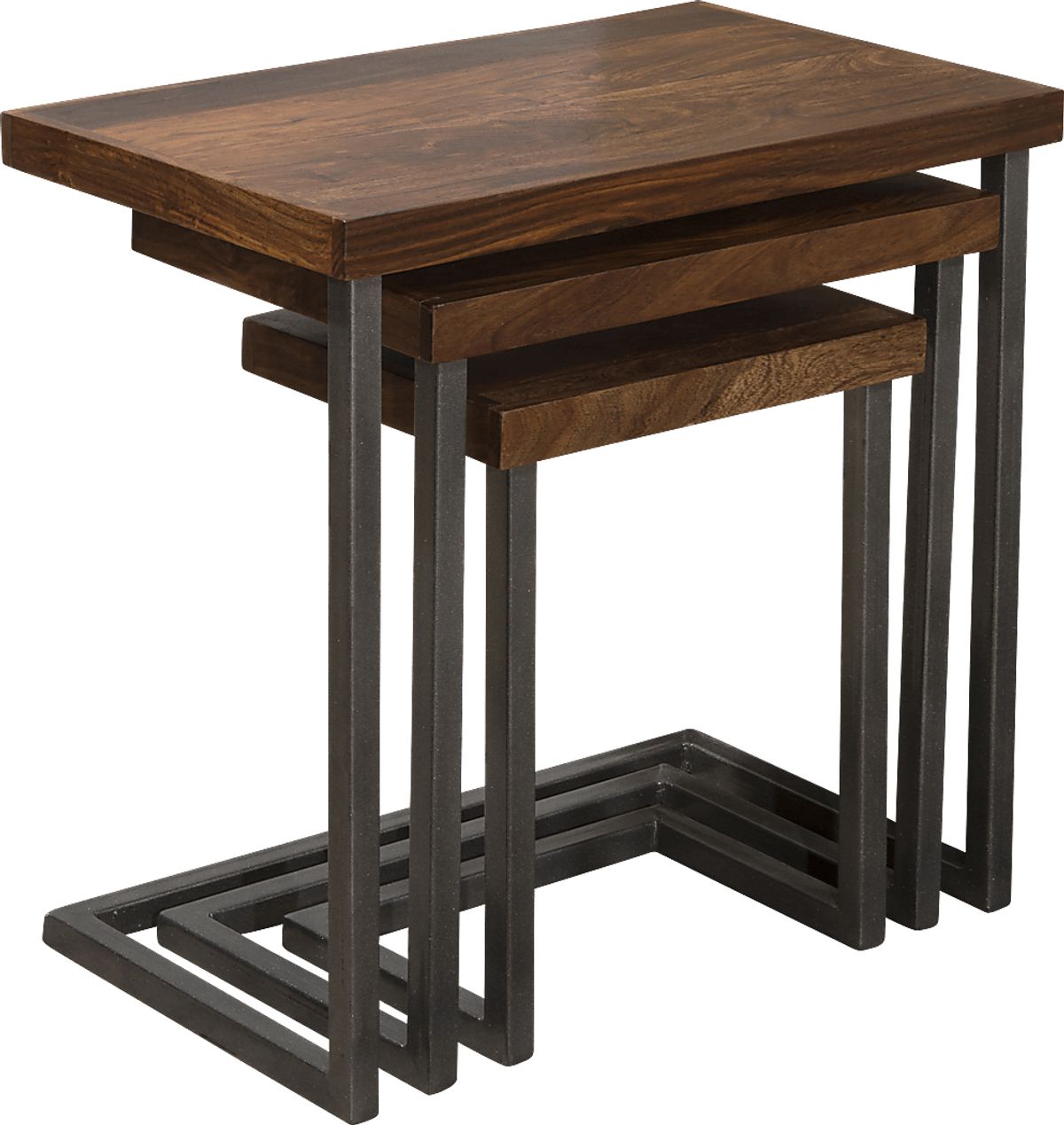 Aviemore Brown Dark Wood Set Of 3 Nesting Tables | Rooms to Go