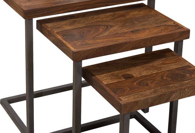 Aviemore Brown Nesting Tables, Set of 3 - Thumbnail - Image 4