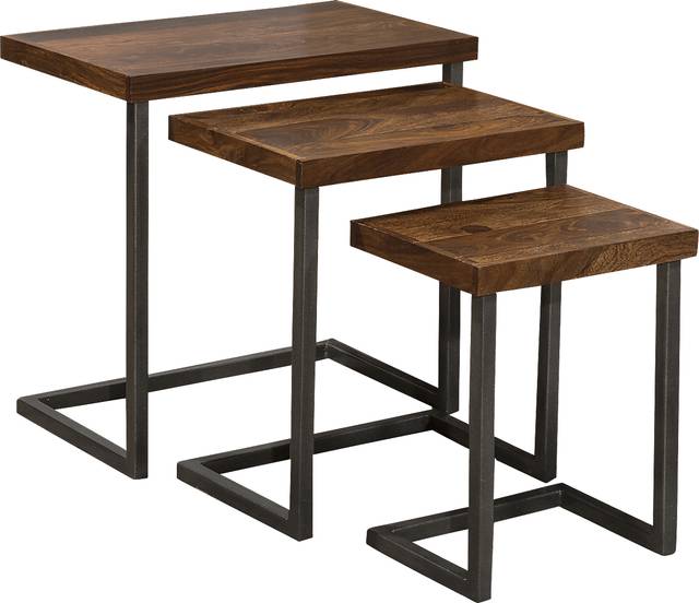 Aviemore Brown Nesting Tables, Set of 3 - Thumbnail - Image 1