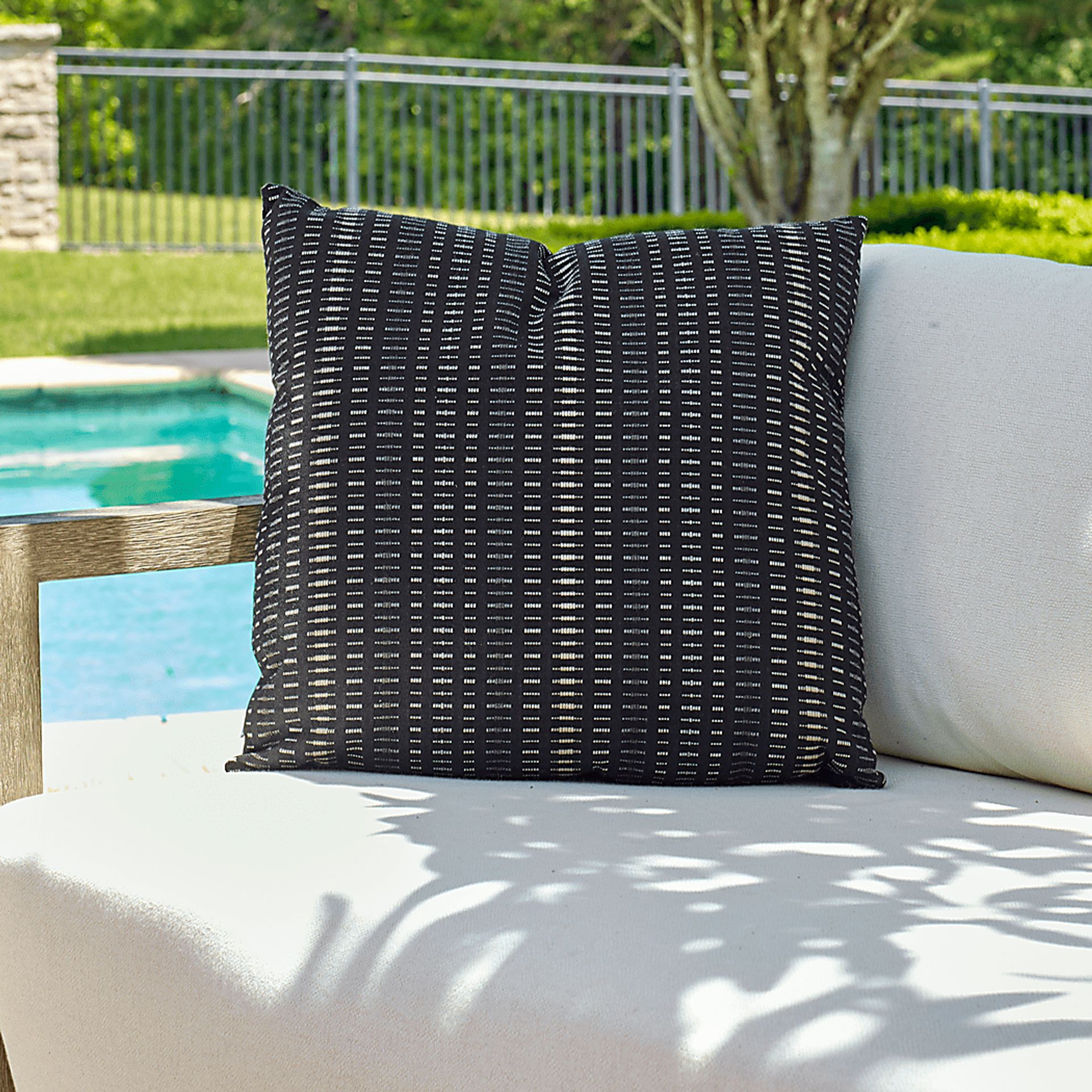 Aviha Black Indoor/Outdoor Accent Pillow - Image 2