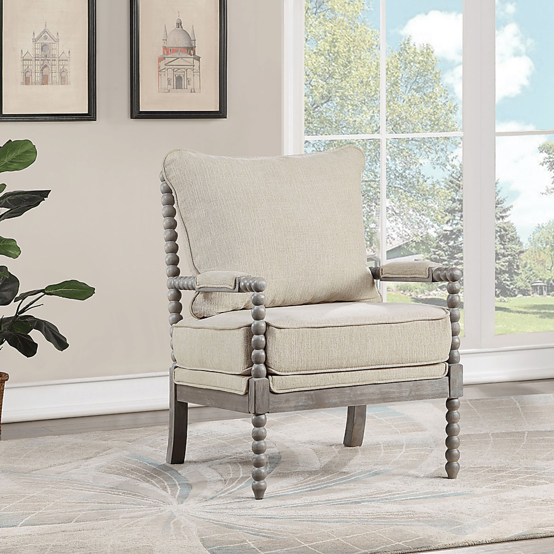 Avinelle Beige Accent Chair - Image 2