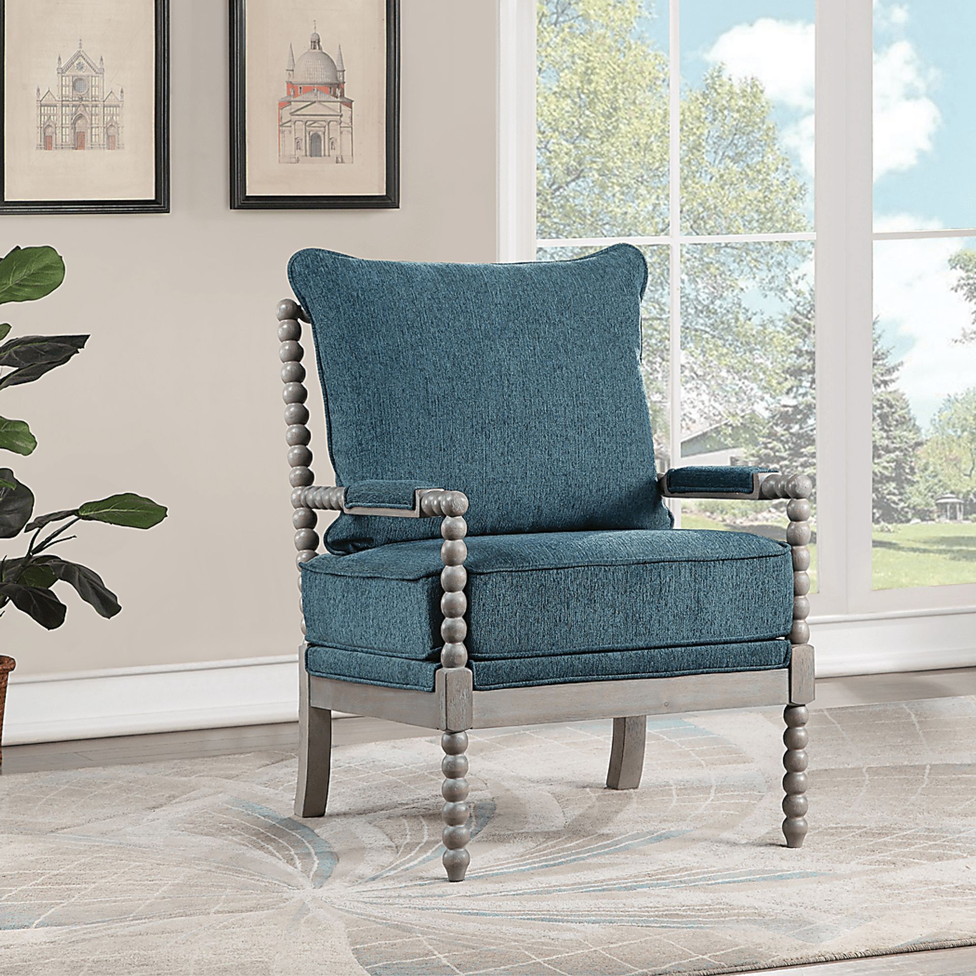 Avinelle Blue Accent Chair - Image 2