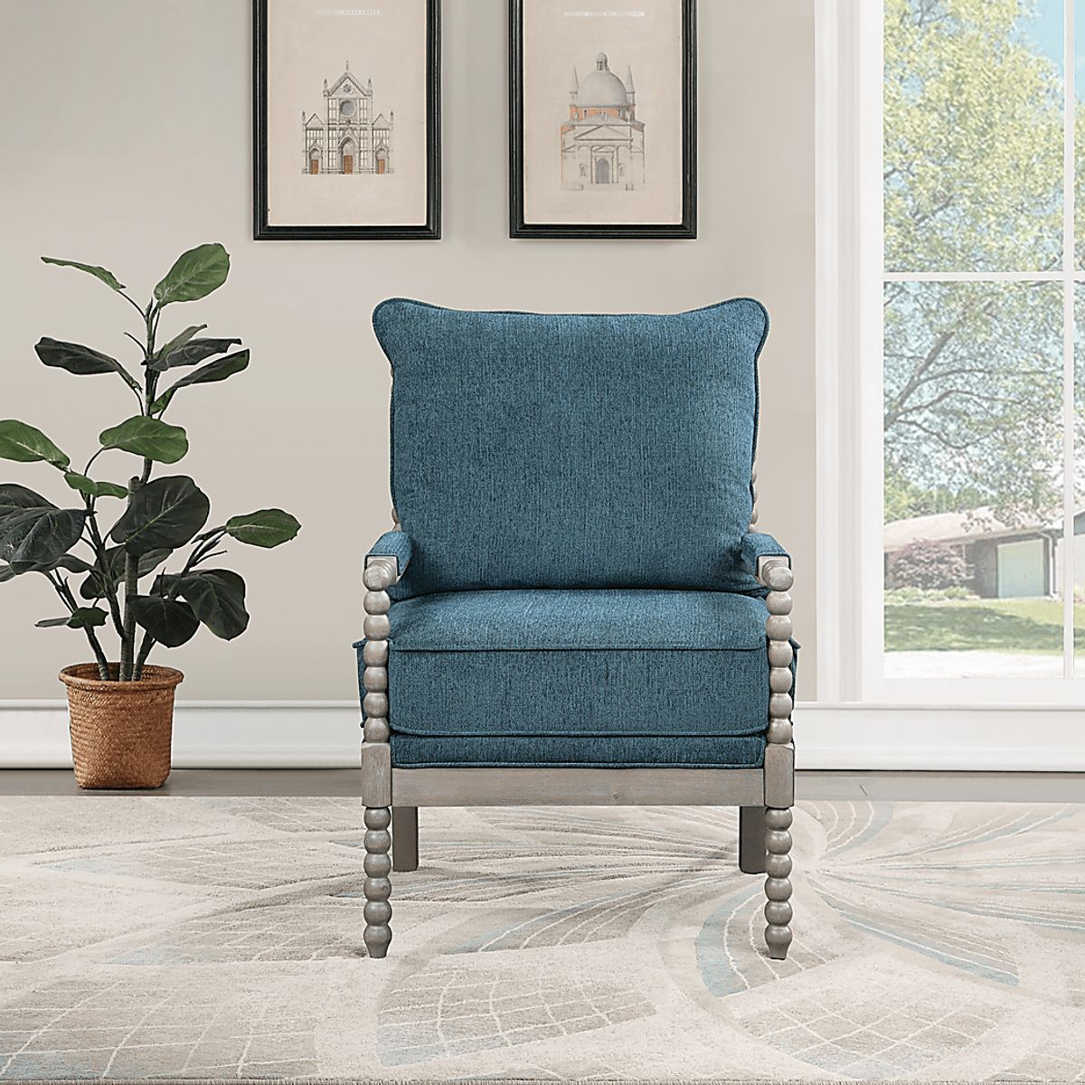 Avinele Blue Polyester Fabric Accent Chair Rooms to Go — free download