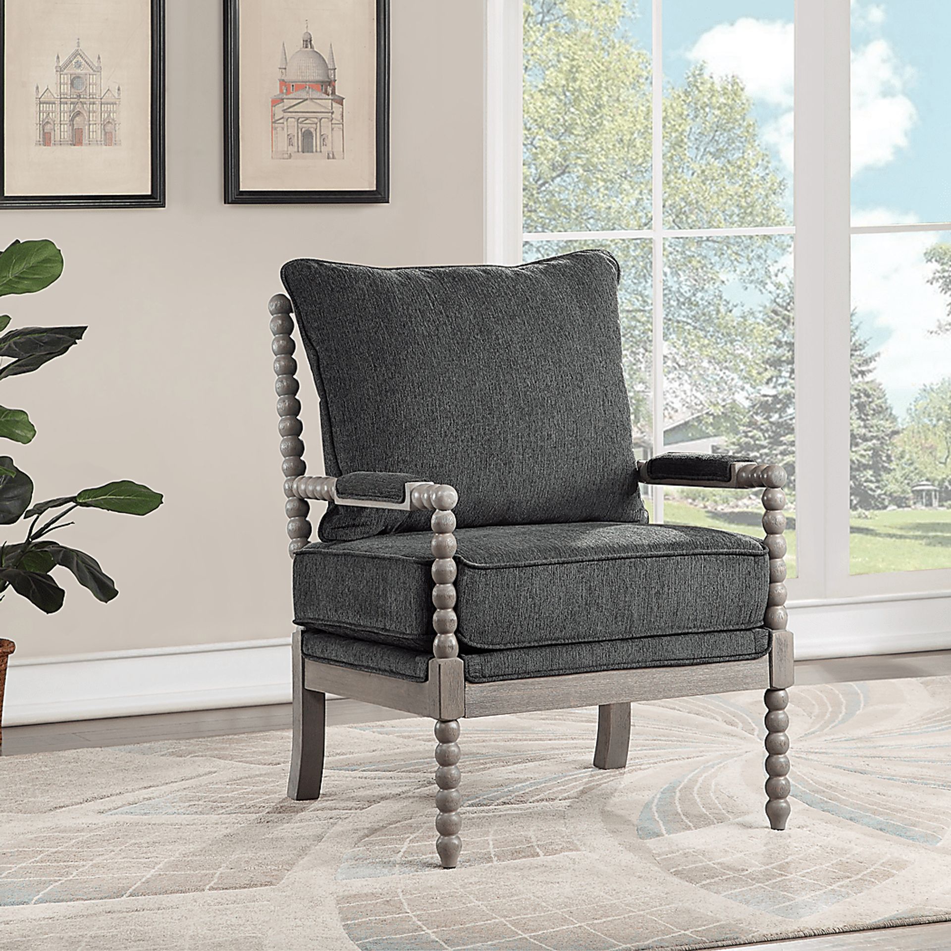 Avinelle Dark Gray Accent Chair - Image 2