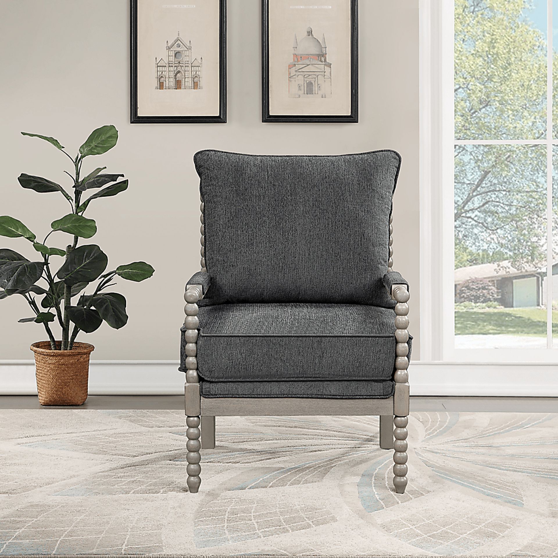 Avinelle Dark Gray Accent Chair - Image 3