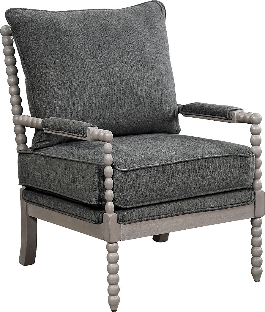 Avinele Dark Gray Polyester Fabric Accent Chair Rooms To Go   Avinelle Dark Gray Accent Chair 18100608 Image Item