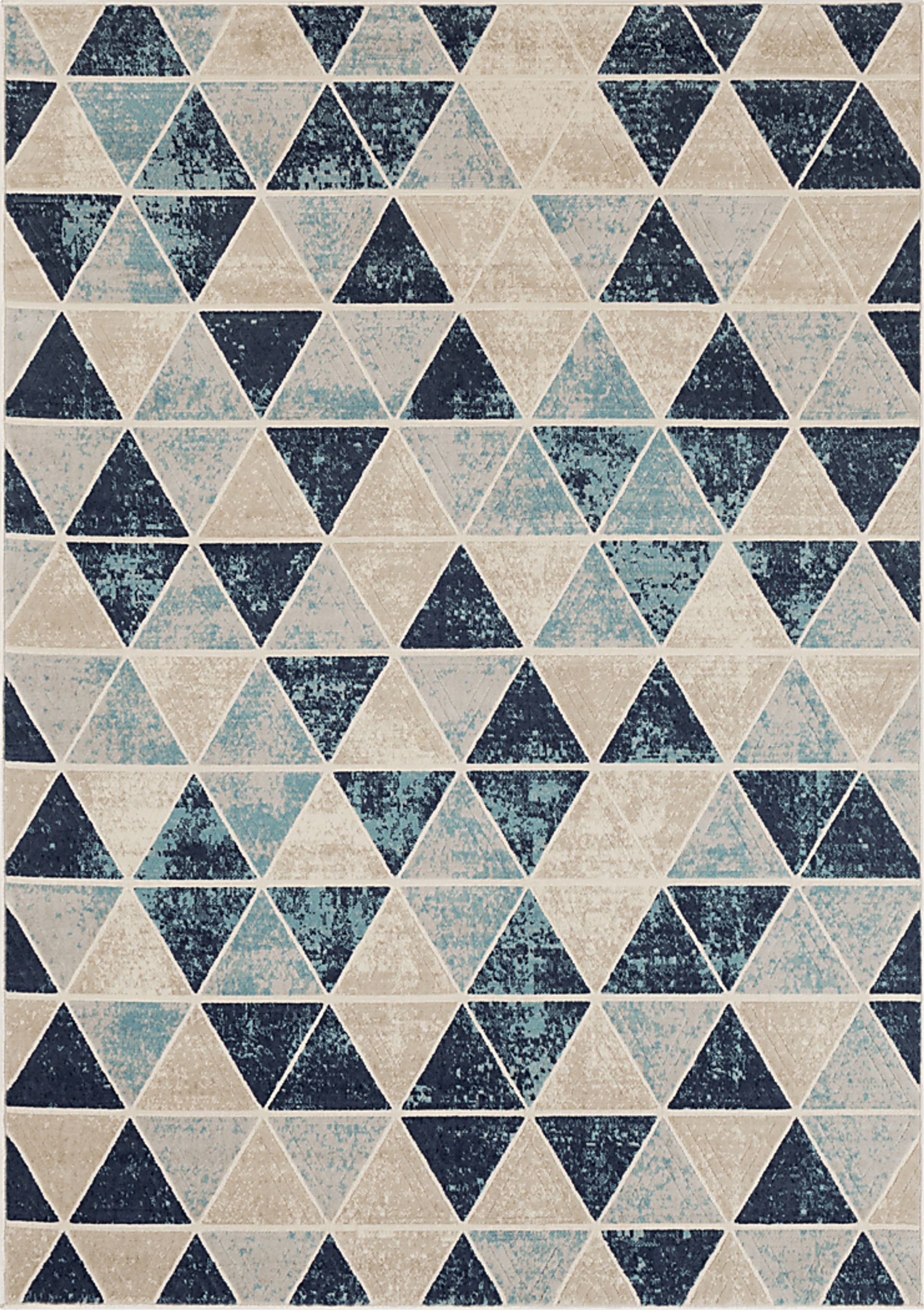 Aviral Blue 7'10 x 10'3 Rug - Image 1