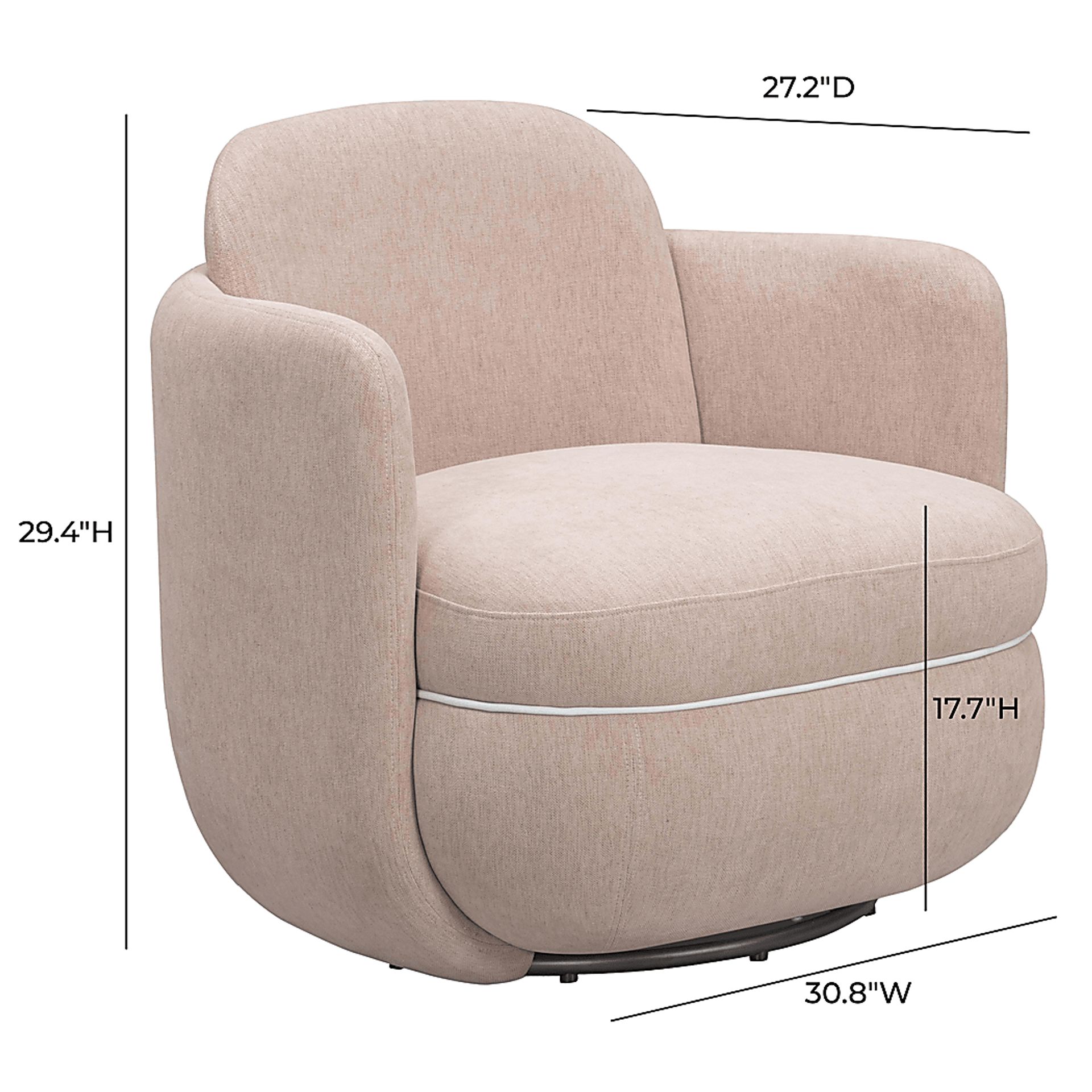 Avishan Pink Swivel Accent Chair - Image 7