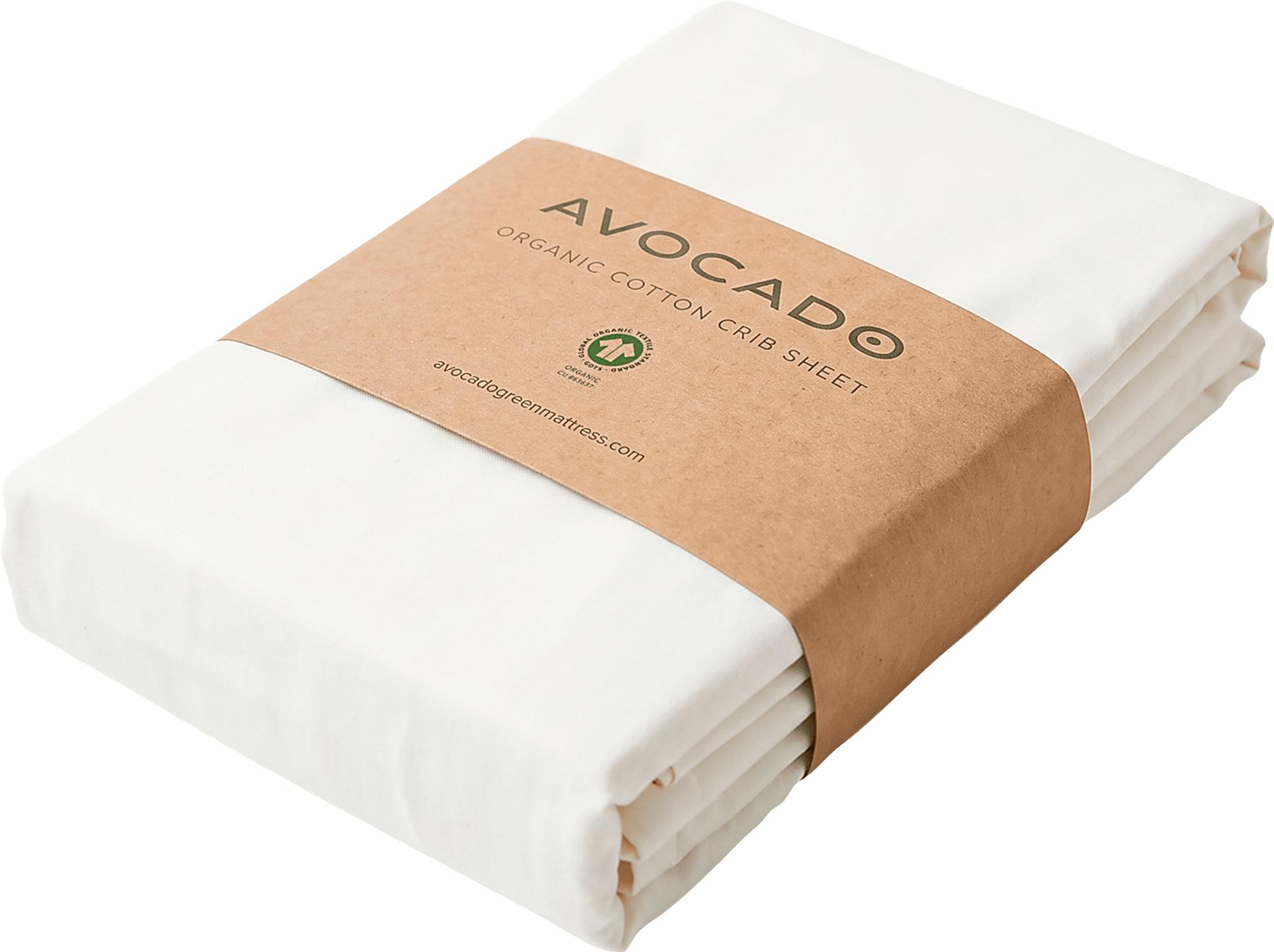 Avocado Organic Cotton White Crib Bed Sheet
