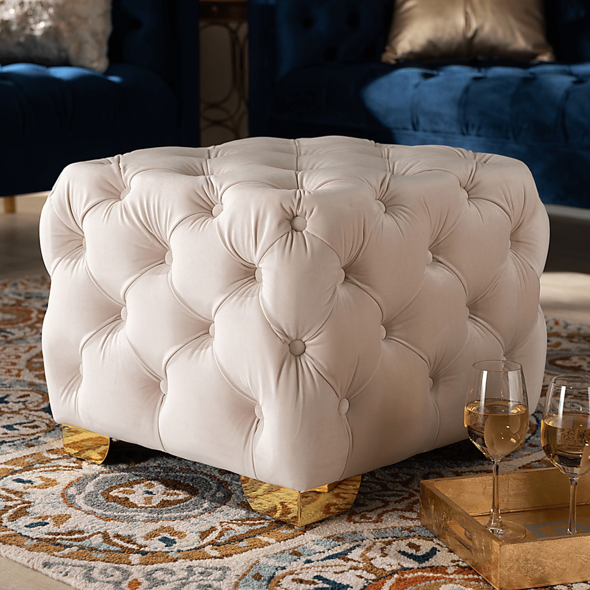 Avocet Beige Ottoman - Image 2
