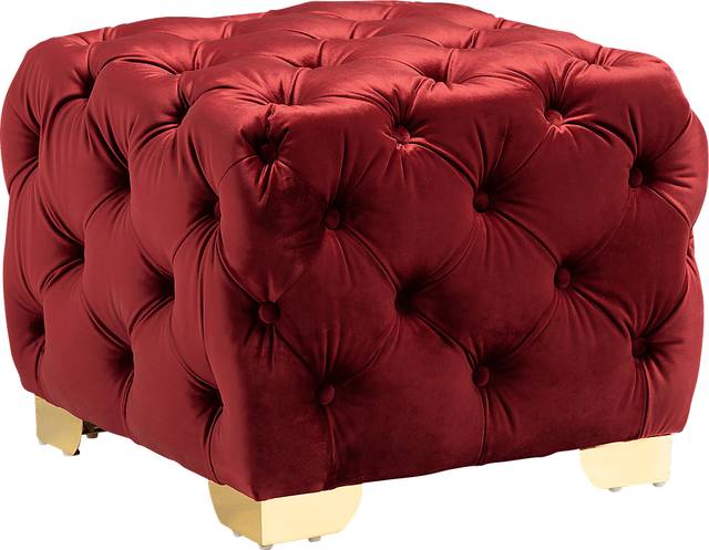Avocet Burgundy Ottoman - Thumbnail - Image 1