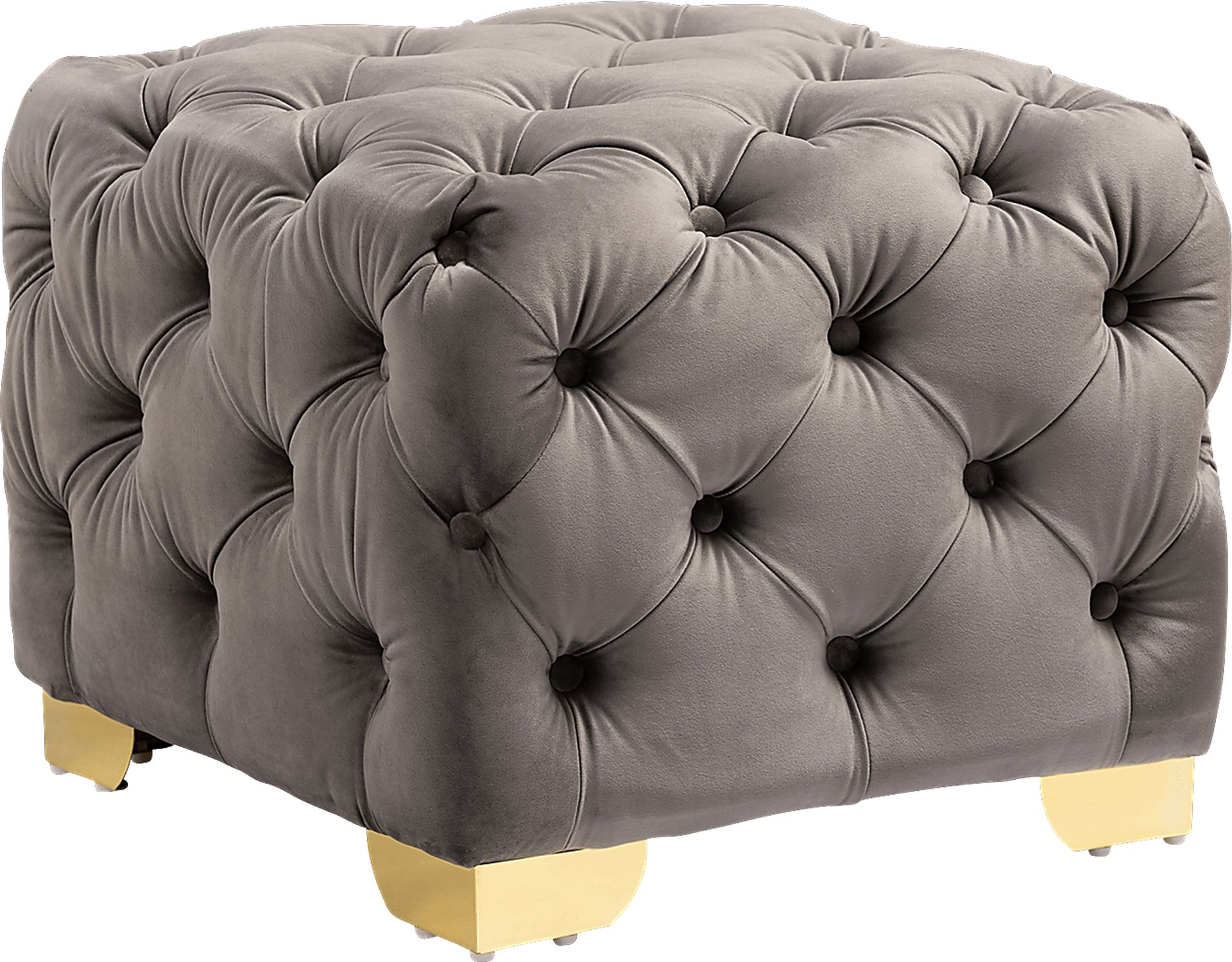Avocet Gray Ottoman - Image 1