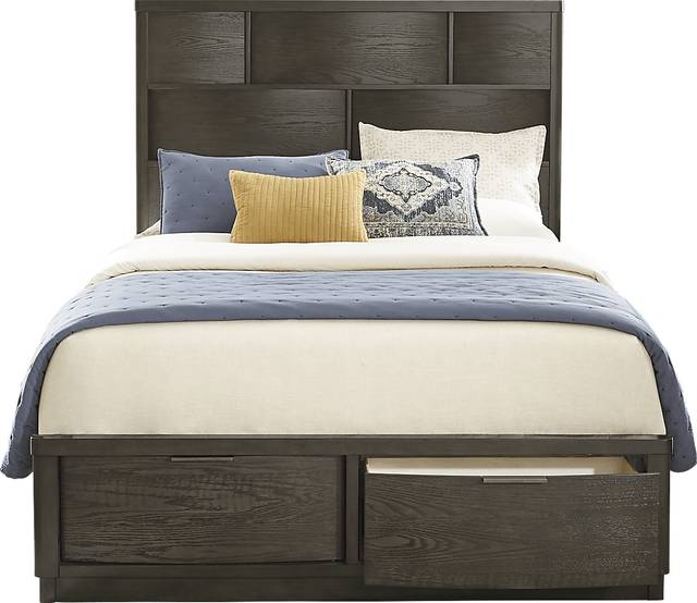Avona Place Brown 3 Pc King Panel Bed with Storage - Thumbnail - Image 3