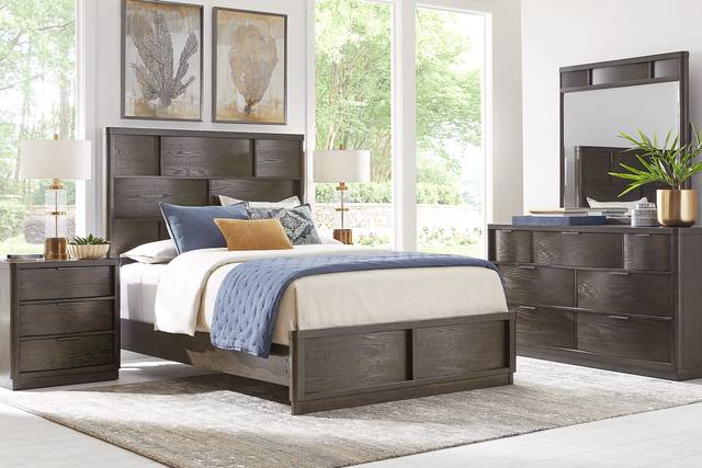 Avona Place Brown 5 Pc King Panel Bedroom - Thumbnail - Image 1