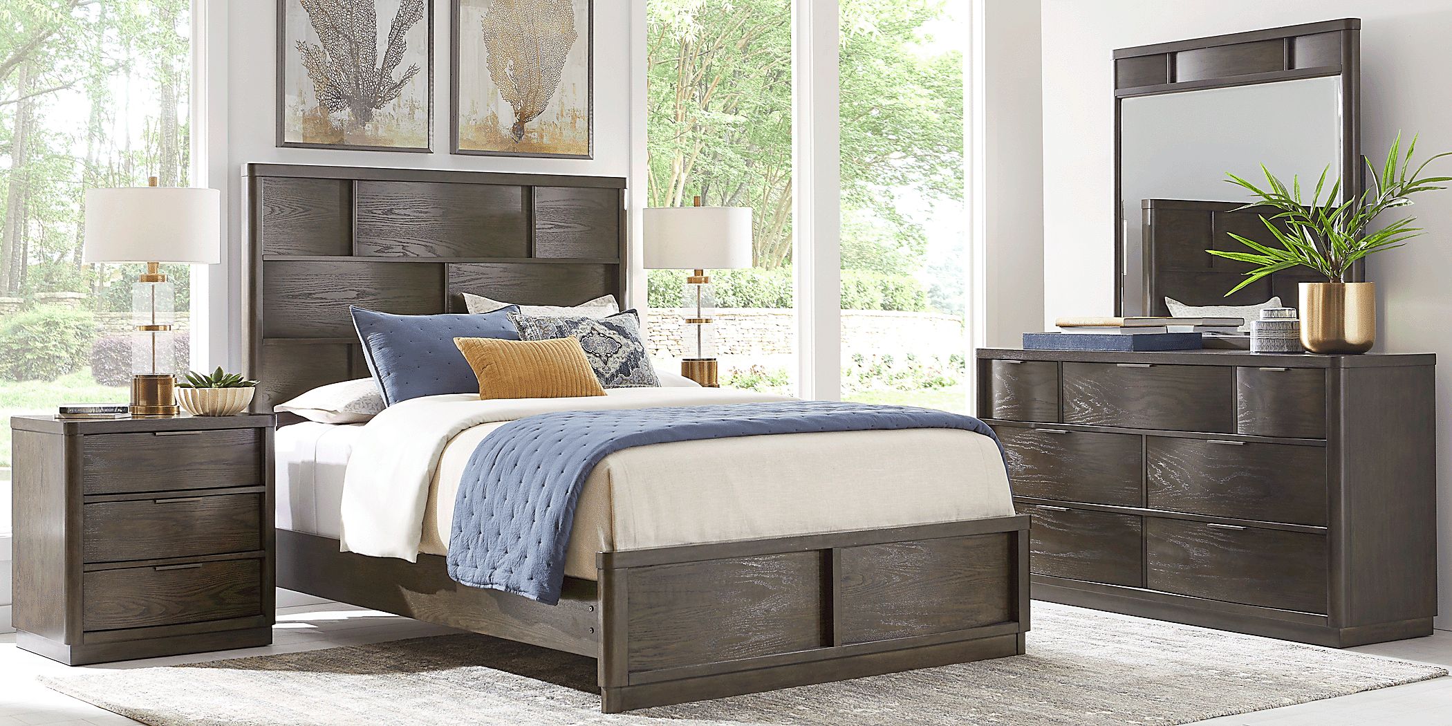 Avona Place Brown 5 Pc King Panel Bedroom