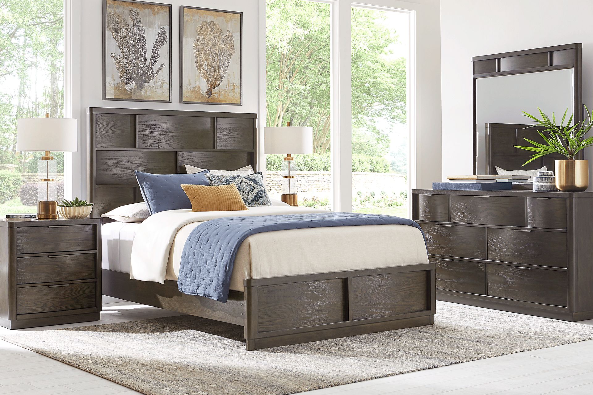 Avona Place Brown 7 Pc Queen Panel Bedroom - Image 1