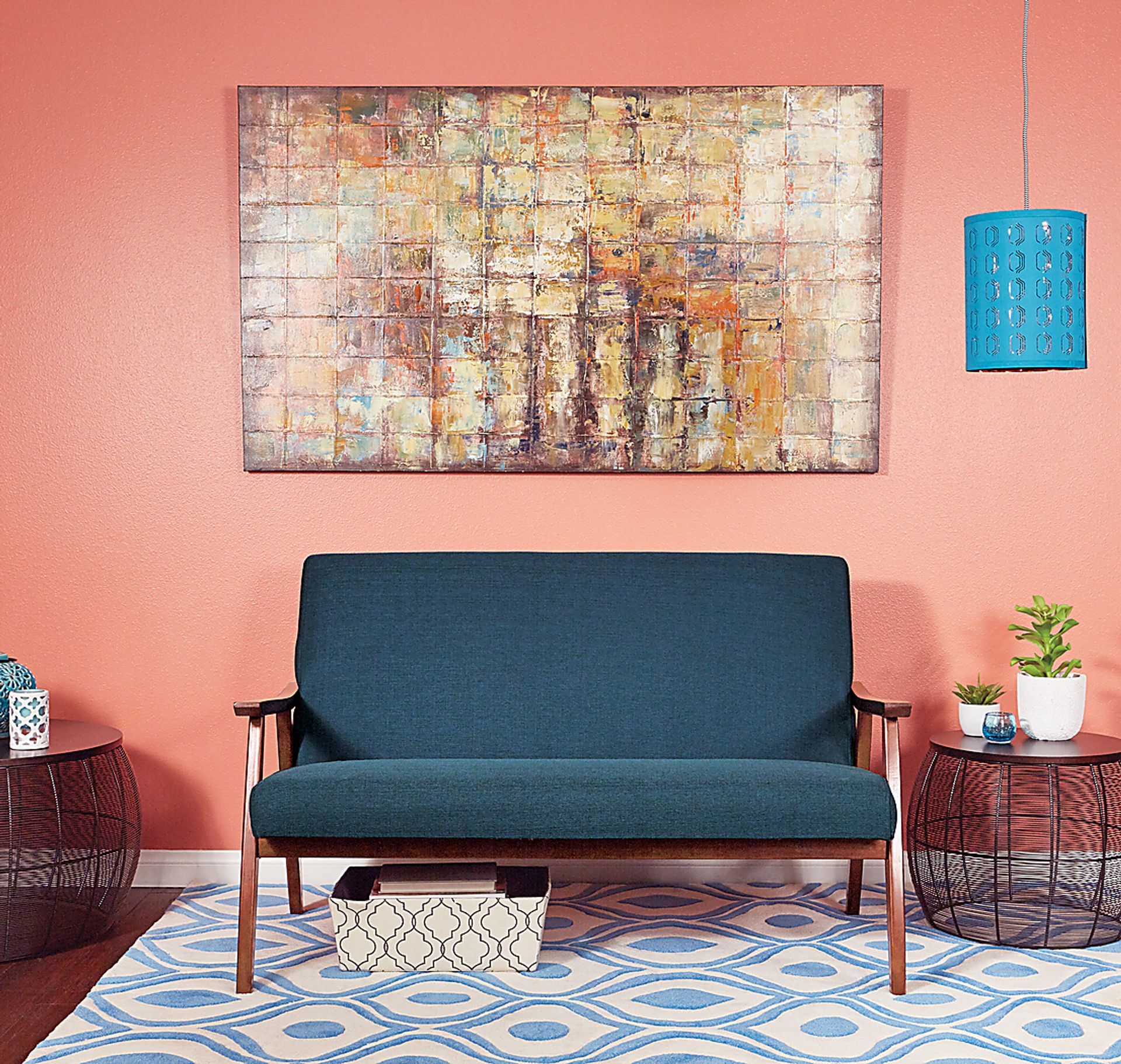 Avott Dark Blue Loveseat - Image 2