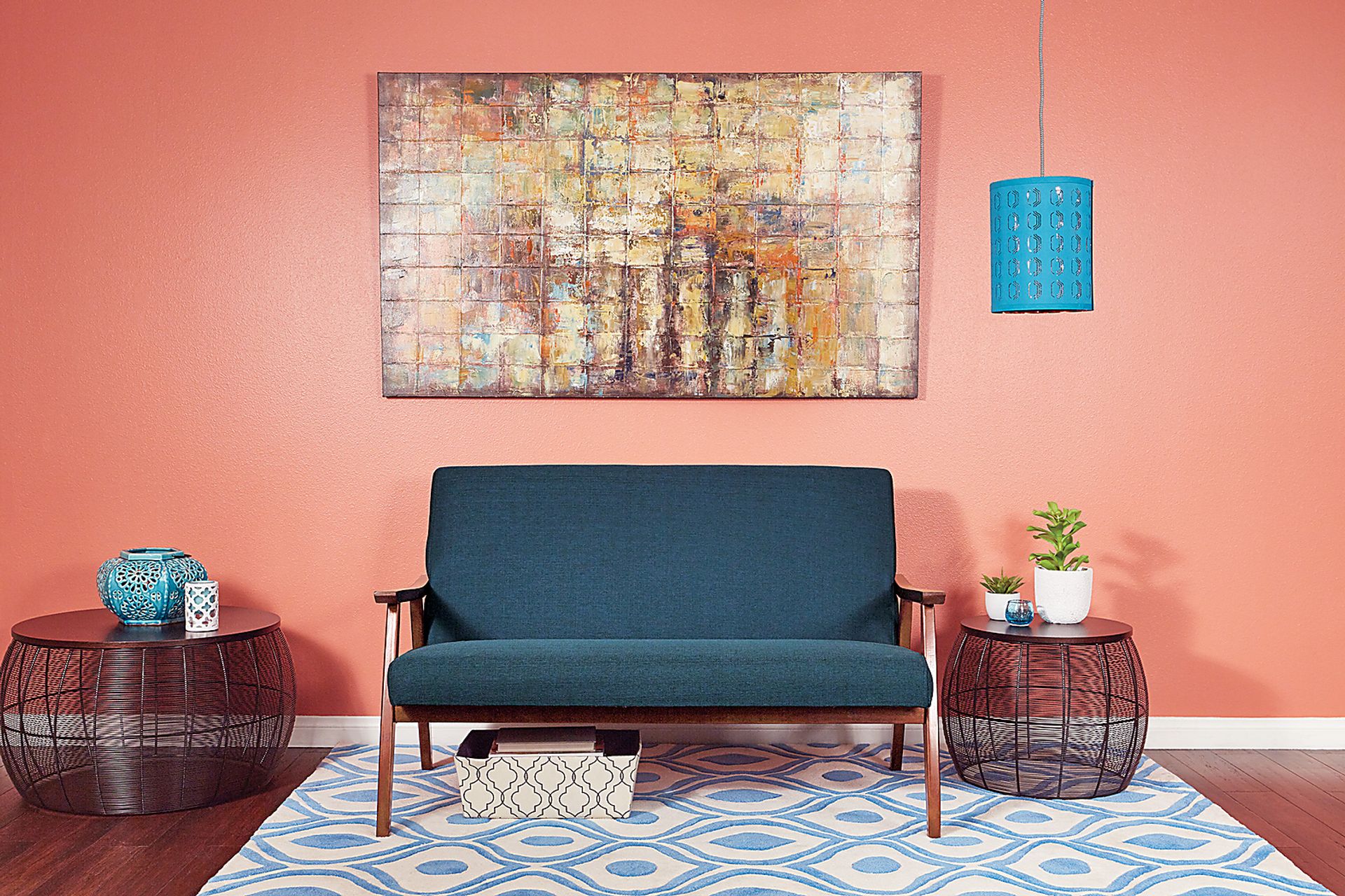 Avott Dark Blue Loveseat - Image 3