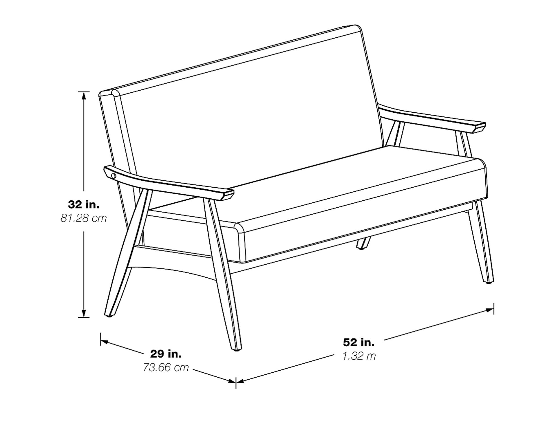 Avott Dark Blue Loveseat - Image 6