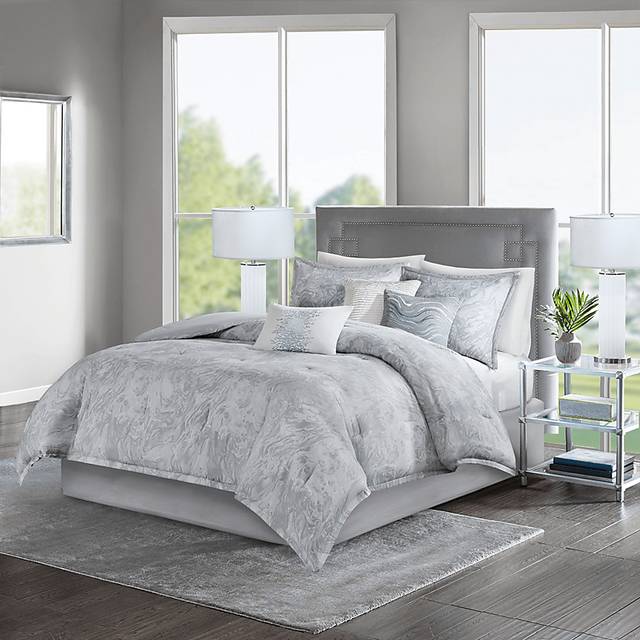 Avoyelles Gray 7 Pc Queen Comforter Set - Thumbnail - Image 2