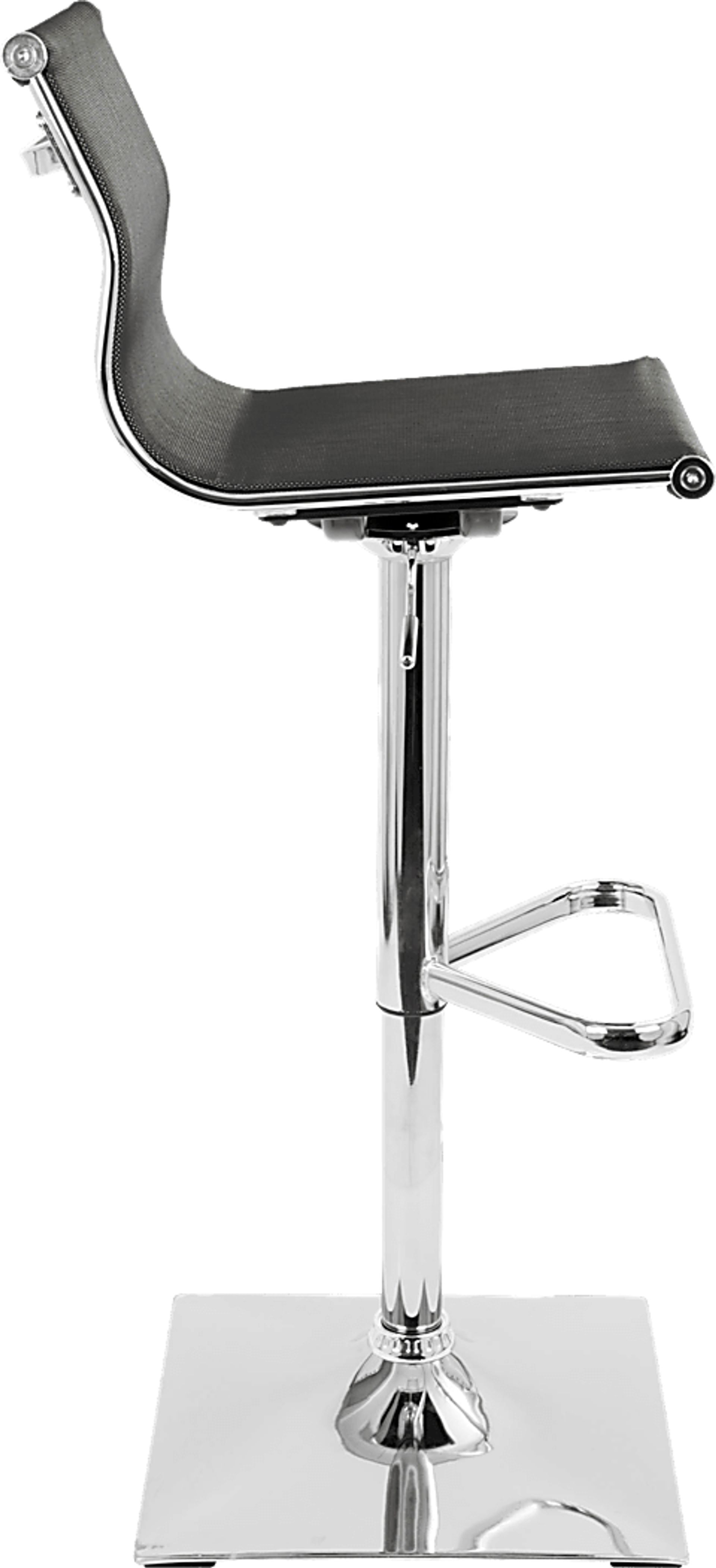 Avrum Black Chrome Adjustable Swivel Barstool - Image 3