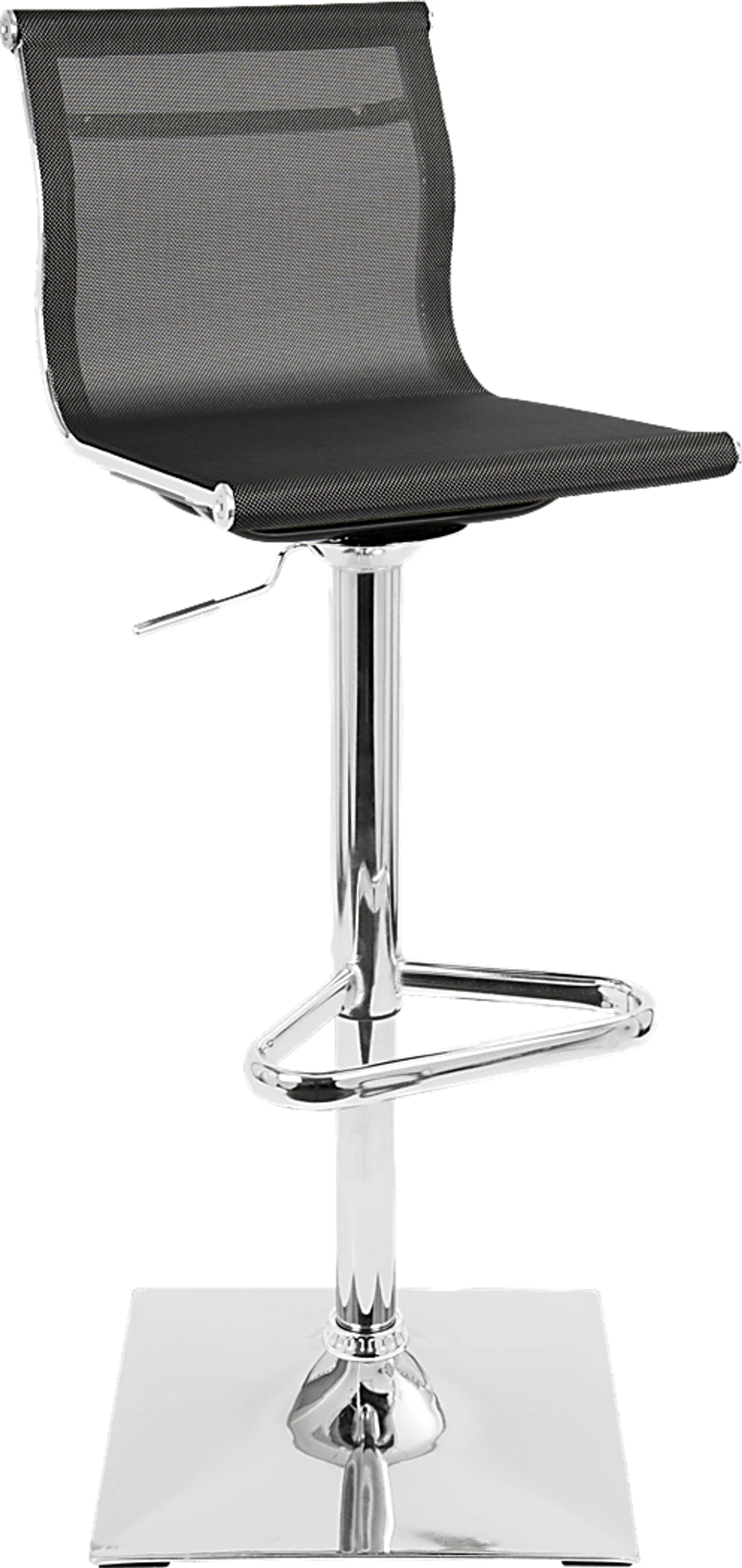 Avrum Black Chrome Adjustable Swivel Barstool - Image 1