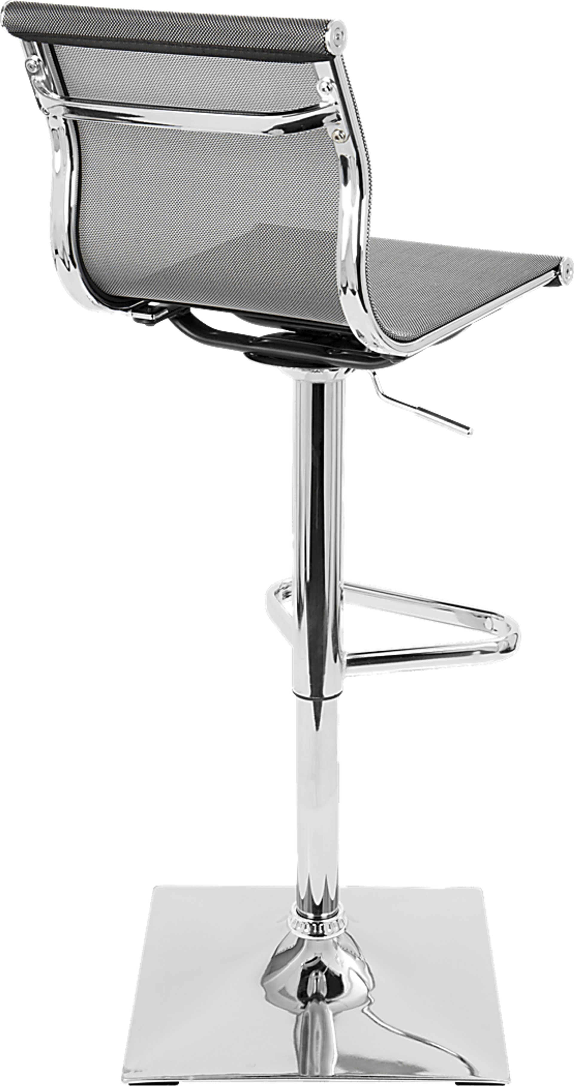 Avrum Gray Chrome Adjustable Swivel Barstool - Image 3