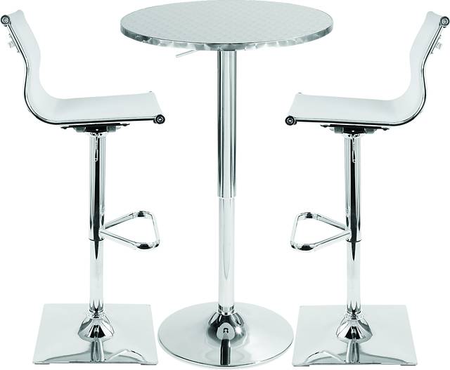 Avrum White 3 Pc Bar Height Dining Set - Thumbnail - Image 2