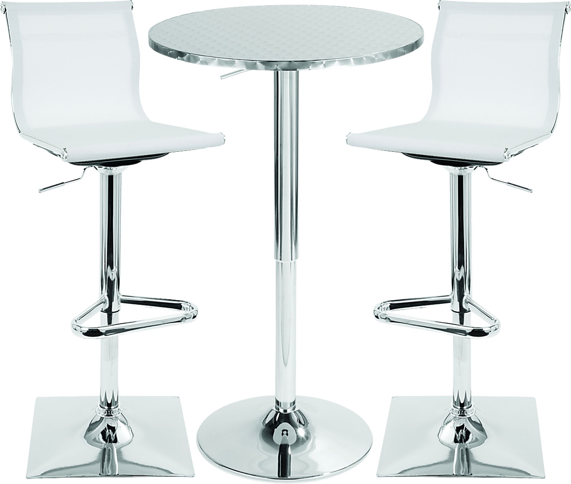 Avrum White 3 Pc Bar Height Dining Set - Image 1