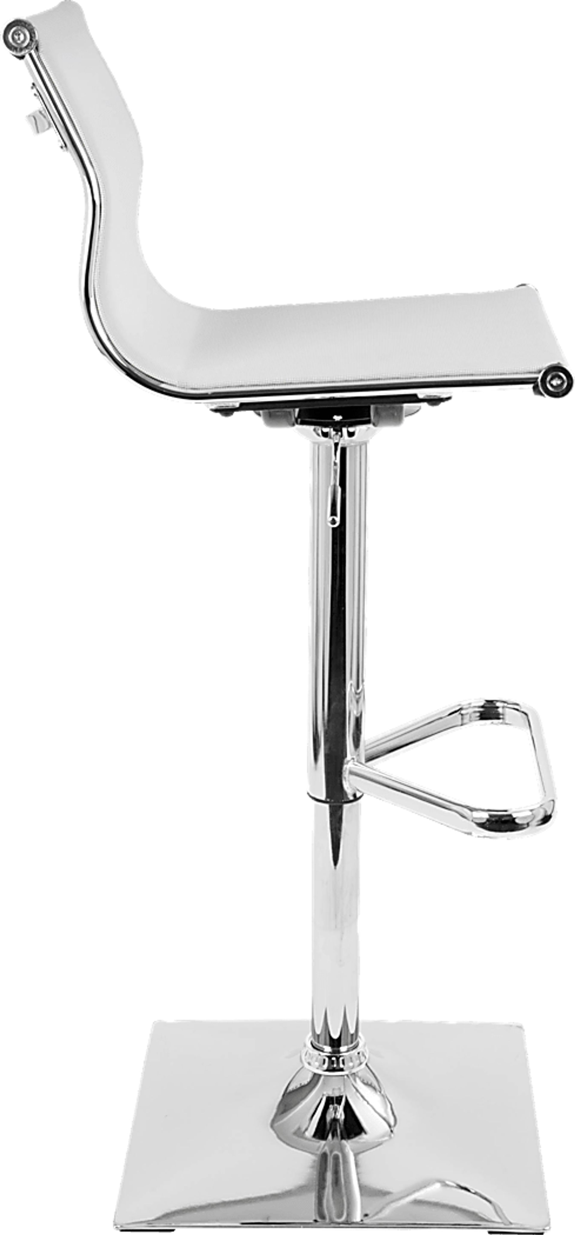 Avrum White Chrome Adjustable Swivel Barstool - Image 3