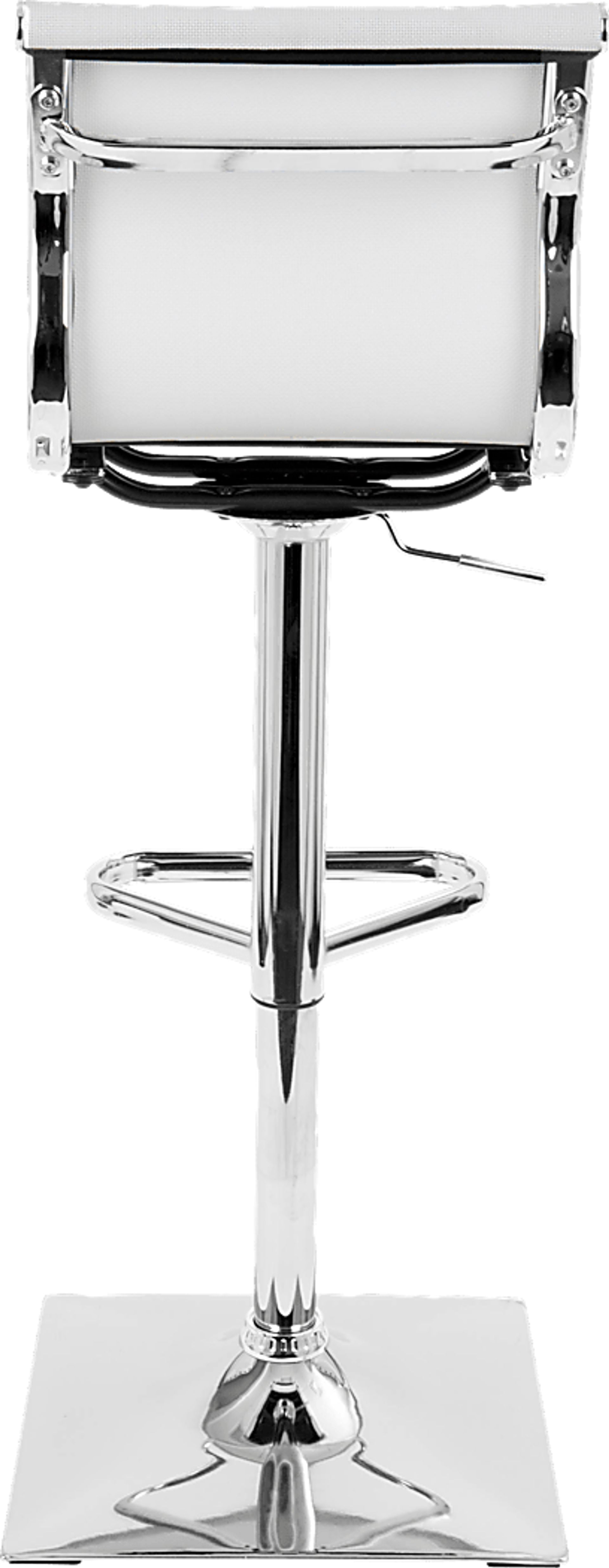 Avrum White Chrome Adjustable Swivel Barstool - Image 4