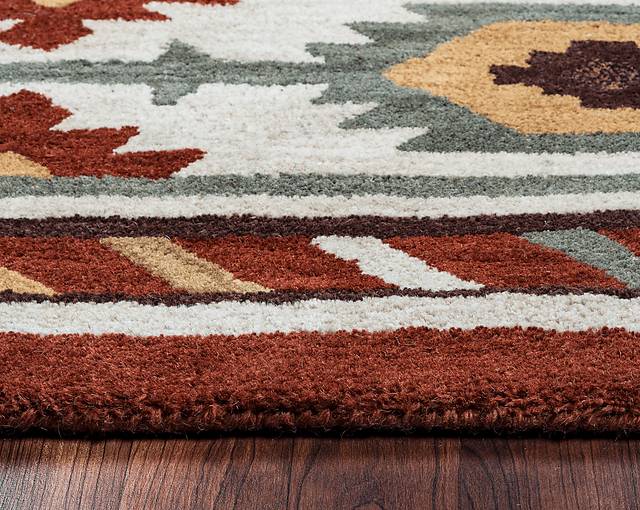 Awena Red 8' Round Rug - Thumbnail - Image 2