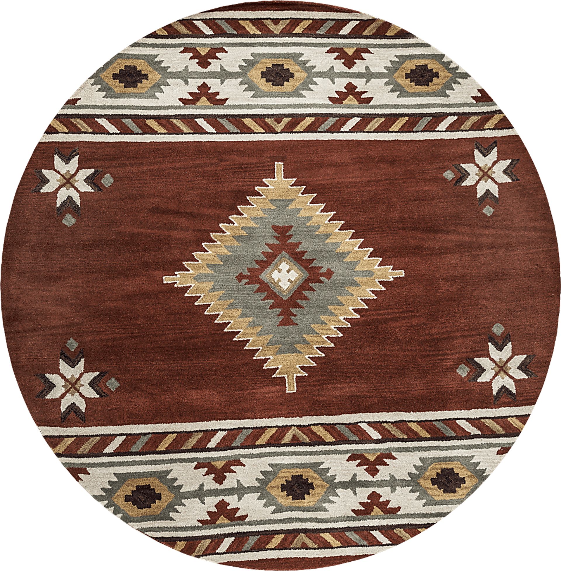 Awena Red 8' Round Rug - Image 1