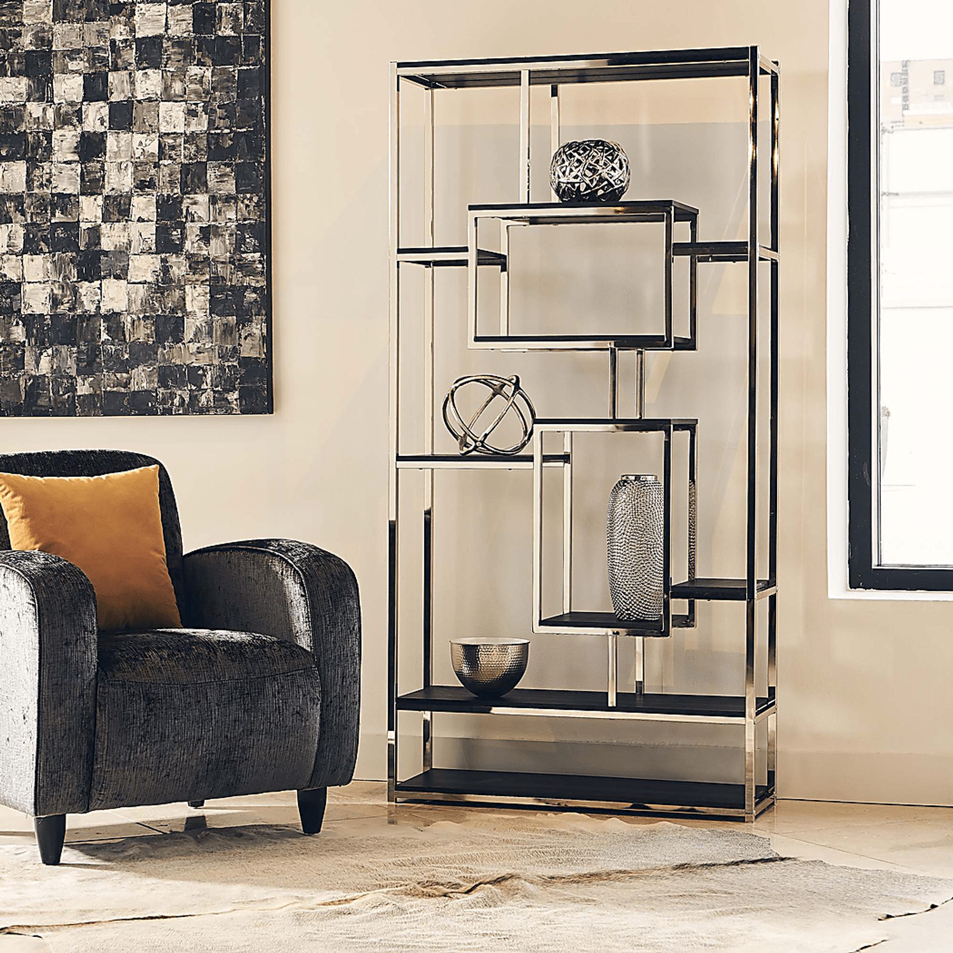 Awini Black Bookshelf - Image 5