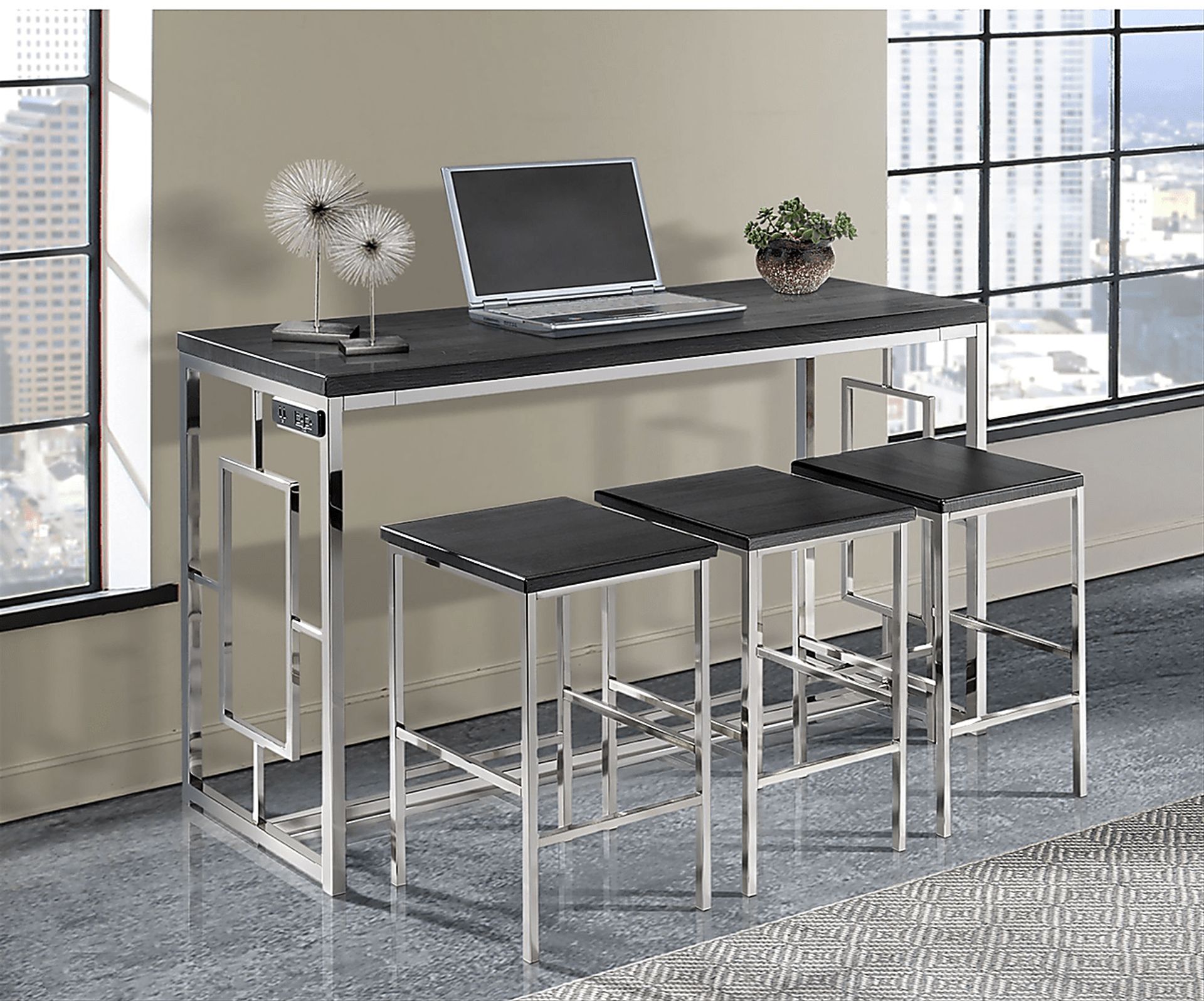 Awini Brown 4 Pc Bar Height Table Set - Image 13