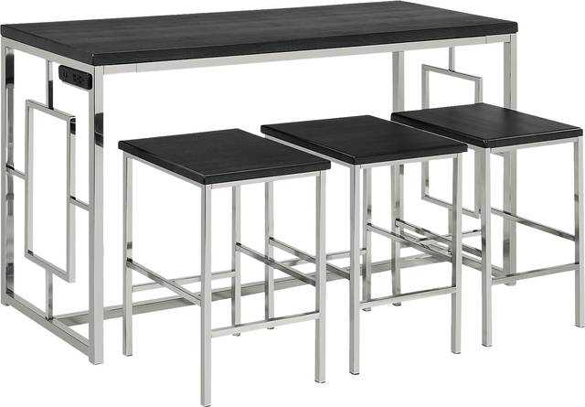 Awini Brown 4 Pc Bar Height Table Set - Thumbnail - Image 1